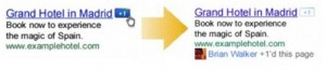 PPC Advert with Google +1 Paid Search Advert (Adwords PPC) with Google +1 button
