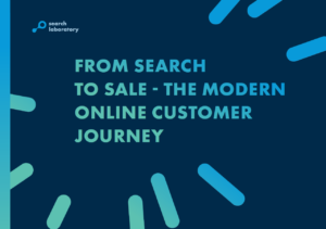 The title slide for the whitepaper by Search Laboratory called 'From search to sale - The modern online customer journey'. 