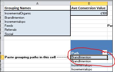 Paste in grouping paths