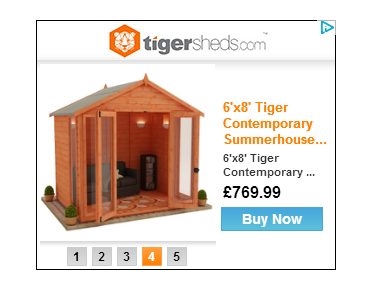 Tiger Sheds display ad