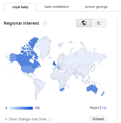 world interest in the royal baby