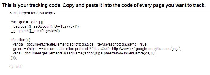 Google Analytics tracking code