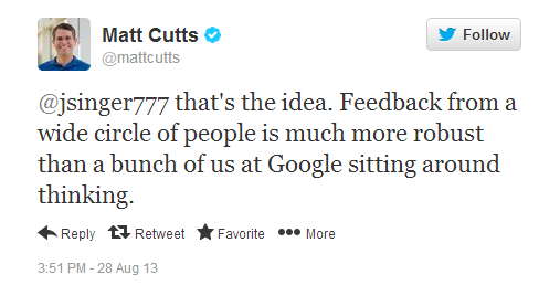 Matt Cutts twitter