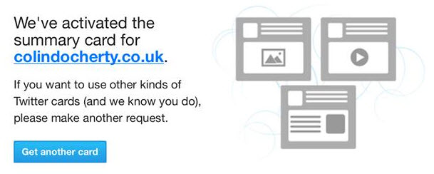 Once you receive an email like this from Twitter, you are free to use that card type on any page of your website.