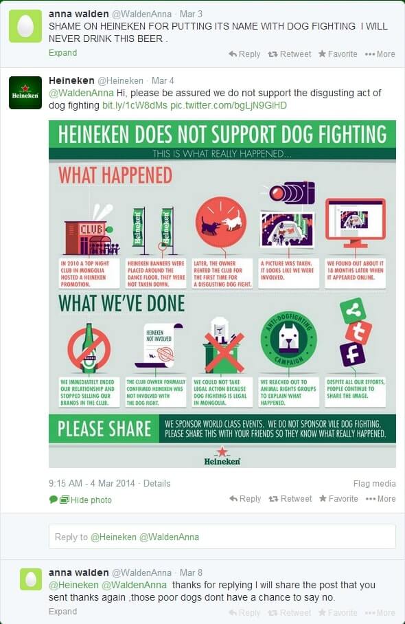 Heineken use infographic for crisis comms