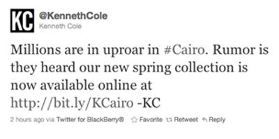 Kenneth Cole Tweet