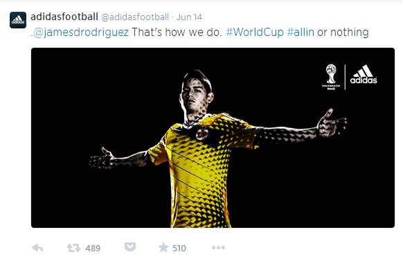 addias tweet before World Cup