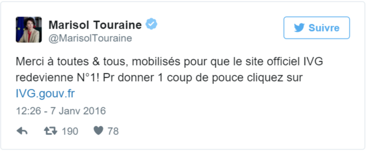 Tweet French Health Minister 