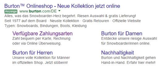 German example of PPC Call to Action