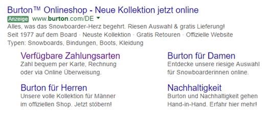 German example of PPC Call to Action