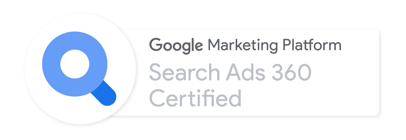 The Search Ads 360 certified logo which is part of the Google Marketing Platform.