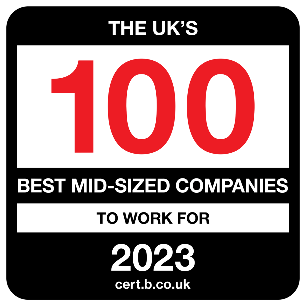 The UKs 100 best mid sized companies to work for logo 2023