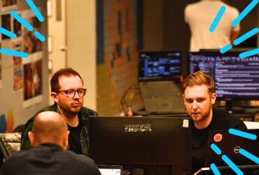 A picture featuring Alex Gregory, Account Director, and Neil Rodley, Digital Strategist, at Search Laboratory digital marketing agency in the UK.